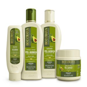 Kit Pós Química Bio Extratus: Shampoo 250ml, Condicionador 250 , Banho de Creme 250 e Finalizador 150g