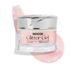 Gel de Construção Glitter Gel Nude Leitoso 50gr - Inocos