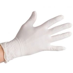 LUVAS LATEX TAMANHO M COM PÓ 100 UNIDADES