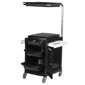 BANCO AUXILIAR DE MANICURE PRETO COM TAÇA