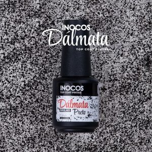 TOP COAT DÁLMATA PRETO COM BRILHO 15ML INOCOS