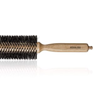 Escova De Cabelo Redonda 28mm Com Cerdas De Javalí E Nylon