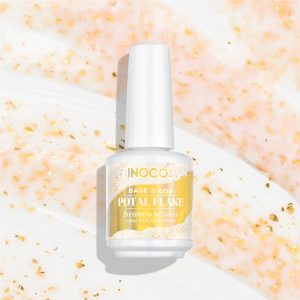 Base Potal Flake Branco Leitoso Flocos Ouro 15ml - Inocos