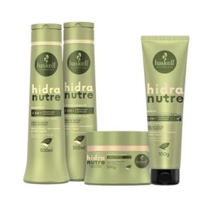 Kit HASKELL Hidranutre Shampoo 500ML+ Condicionador 500ML+ Máscara 300GR + Finalizador 150GR