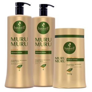 Kit Haskell Murumuru Shampoo 1L+ Condicionador 1L+ Máscara 900GR