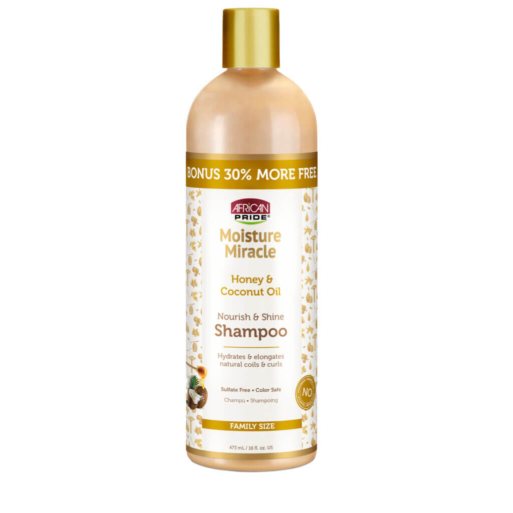 AFRICAN PRIDE SHAMPOO DE MEL E ÓLEO DE COCO 473ML 16OZ African Pride Shampoo de Mel e Óleo de Coco 473ml (16oz)
