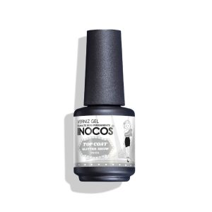 Top Coat Glitter Prata 15ml - Inocos