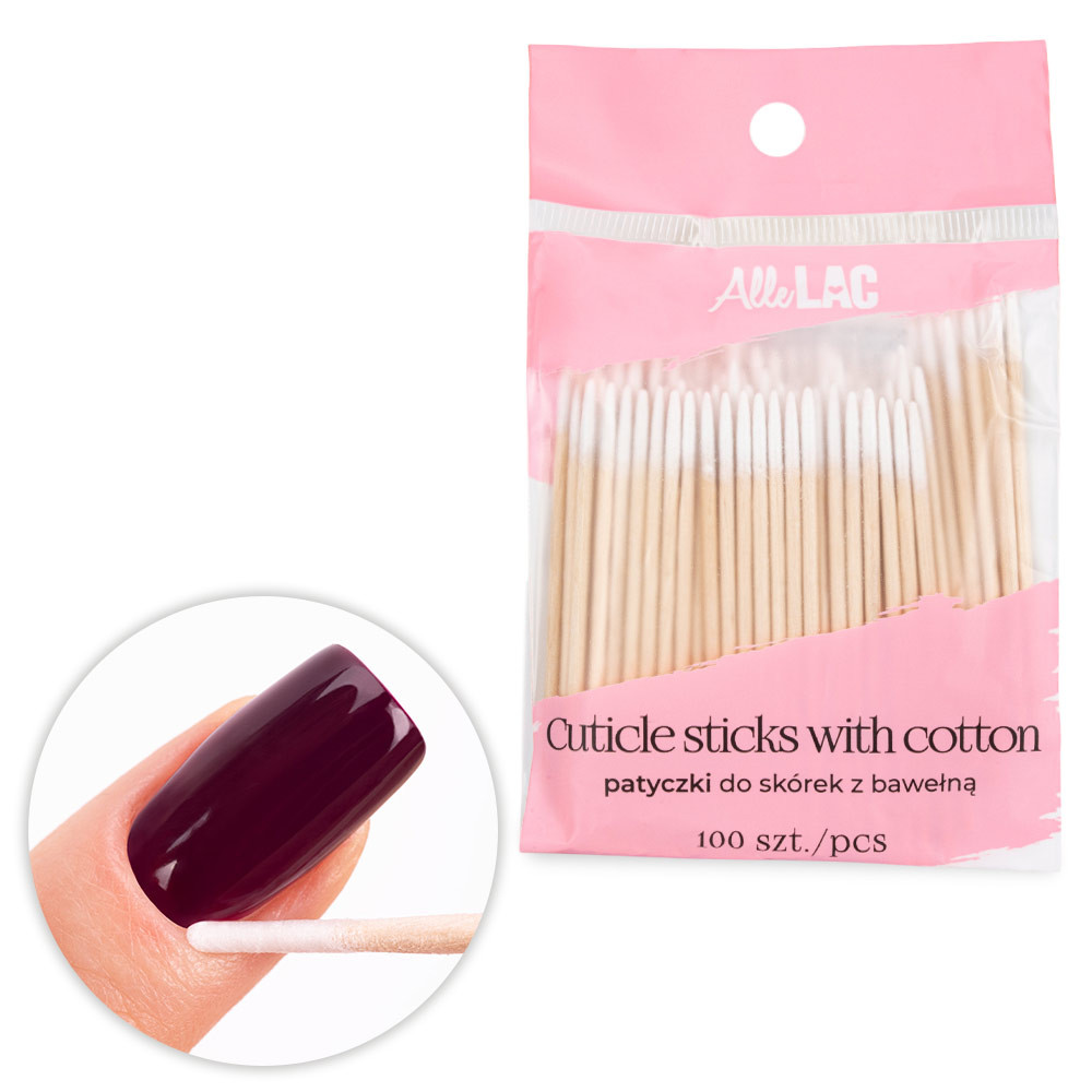 Palitos De Madeira Com Pontas De Algodão Para Unhas – 100 Unidades Palitos De Madeira Com Pontas De Algodão Para Unhas - 100 Unidades